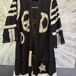 POL Black Duster with Cream Lace Patchwork